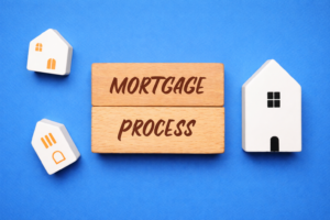 Visual illustration explaining how you get a home loan, showing the mortgage process from preparation and approval to final settlement