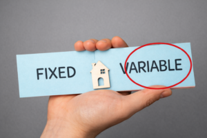 What Is a Variable Home Loan Rate vs Fixed Rate Explained | Find A Better Rate Home Loans Image showing fixed vs variable home loan options with a red circle highlighting variable, explaining what is a variable home loan rate